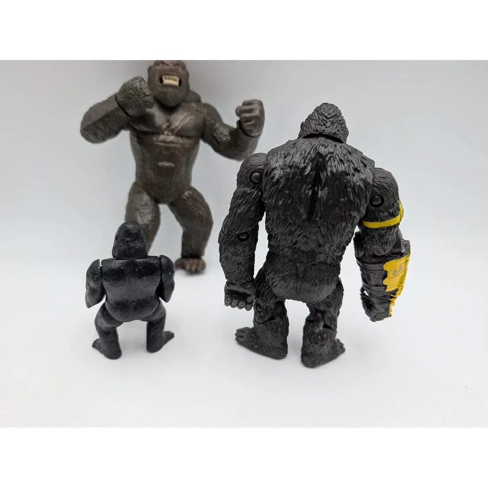 Playmates King Kong Action Figure Lot Brown Black Godzilla vs Kong 3 Figures